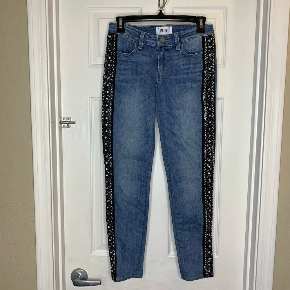 Paige Verdugo Ankle Paulinatux Embellished Jeans